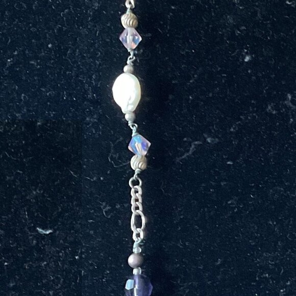 18"  genuine 3mm black Tahitian pearl Sterling silver necklace - Picture 4 of 4